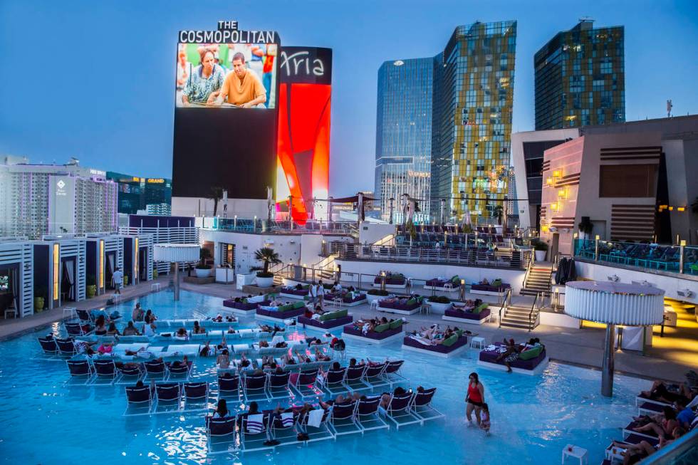 Dive-In Movies at Boulevard Pool at the Cosmopolitan Las Vegas on Monday, June 5, 2017. (Benjam ...