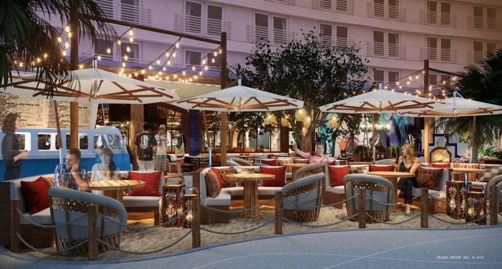 A rendering of the patio at Casa Calavera. (Hakkasan Group)