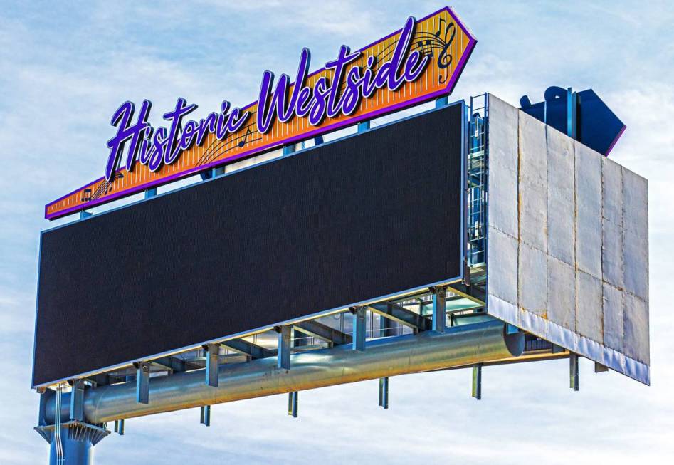 One of two new monument signs marking the entrance to the Historic Westside on Tuesday, Feb. 23 ...