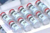 This Dec. 2, 2020 photo provided by Johnson & Johnson shows vials of the Janssen COVID-19 vacci ...