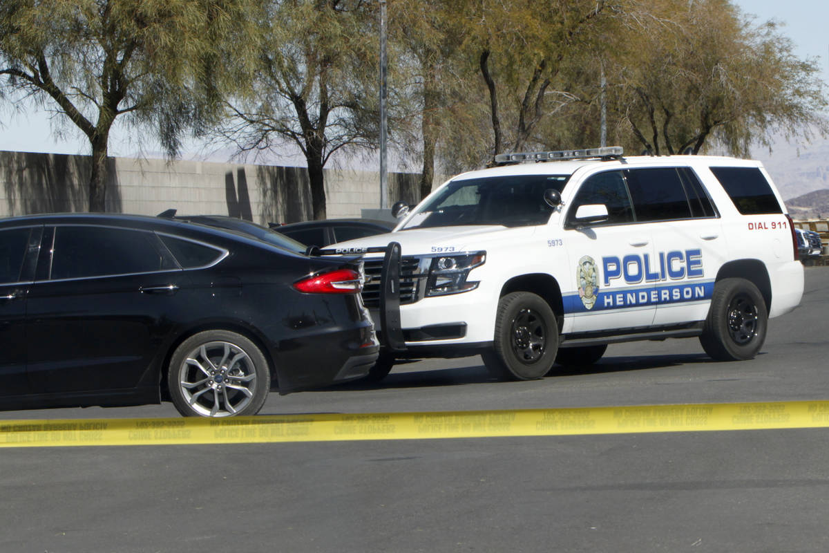 Henderson Police investigate the 400 block of North Boulder Highway in Henderson, Saturday, Feb ...