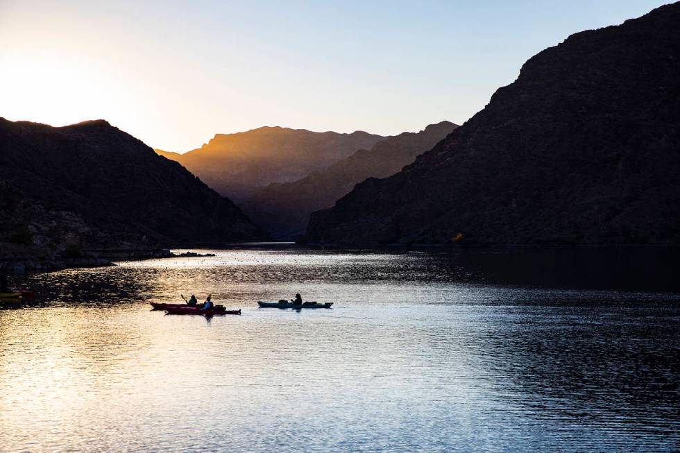 From Hoover Dam, paddlers may follow the Black Canyon Water Trail downstream for 12 miles. An e ...