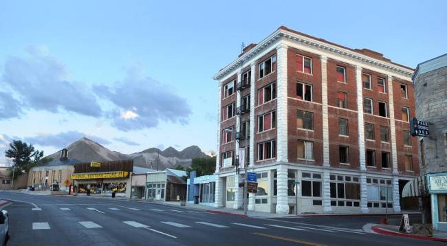 The Belvada Hotel, shown in 2011, began life as the Nevada State Bank and Trust, the first buil ...