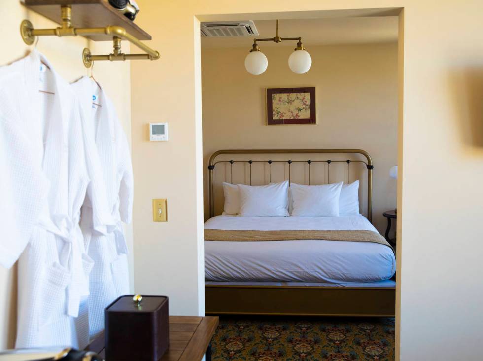 Guest rooms are themed by color, including gold on the fourth floor. (Rachel Aston/rjmagazine @ ...