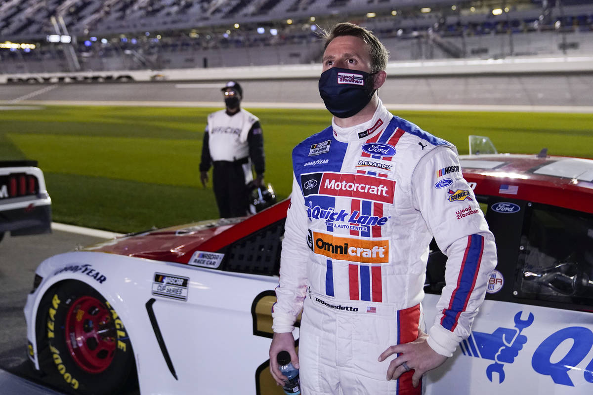 Matt DiBenedetto waits for the start of the NASCAR Clash auto race at Daytona International Spe ...
