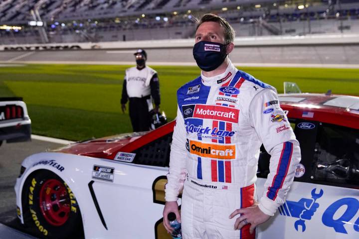 Matt DiBenedetto waits for the start of the NASCAR Clash auto race at Daytona International Spe ...