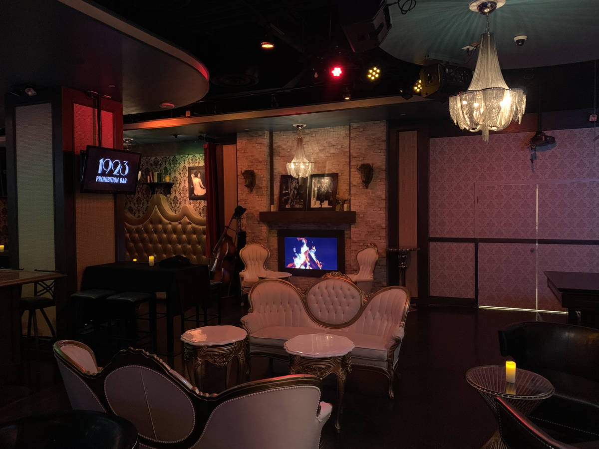 A look at 1923 Prohibition Bar at Mandalay Bay, which opens for live entertainment on Saturday, ...