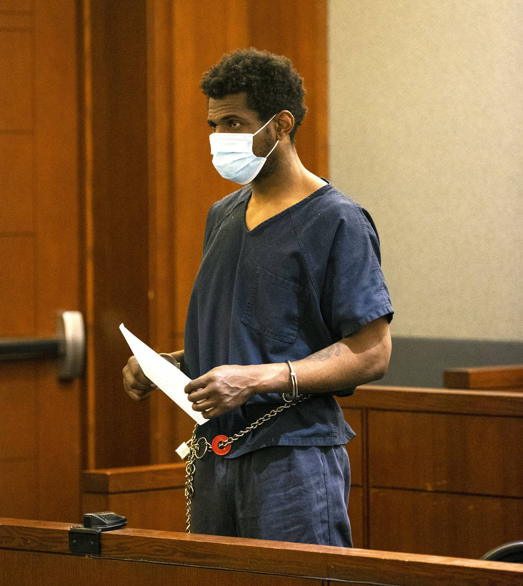 Brandon Leath, accused of punching and killing a man on the Strip, appears in court at the Regi ...