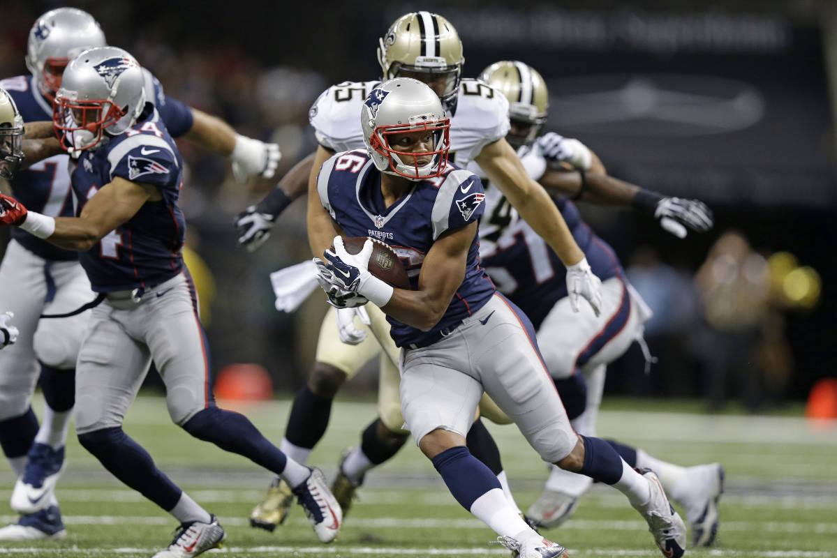 New England Patriots wide receiver Jonathan Krause (16) carries in the second half of a preseas ...
