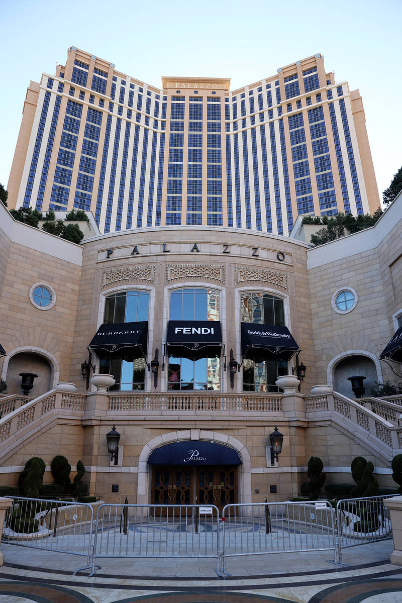 The Palazzo on the Strip in Las Vegas Wednesday, March 3, 2021. Las Vegas Sands Corp. has sold ...