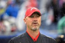 AFC defensive coordinator Gus Bradley watches during the first half of the NFL Pro Bowl footbal ...