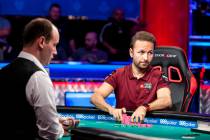 Daniel Negreanu competes against Abe Mosseri in the $10,000 Omaha Hi-Lo 8 or Better at the Worl ...