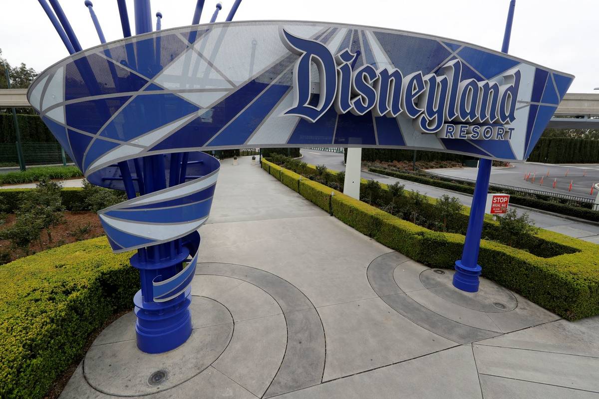 Disneyland Resort is seen in March 2020 in Anaheim, California. (AP Photo/Chris Carlson)