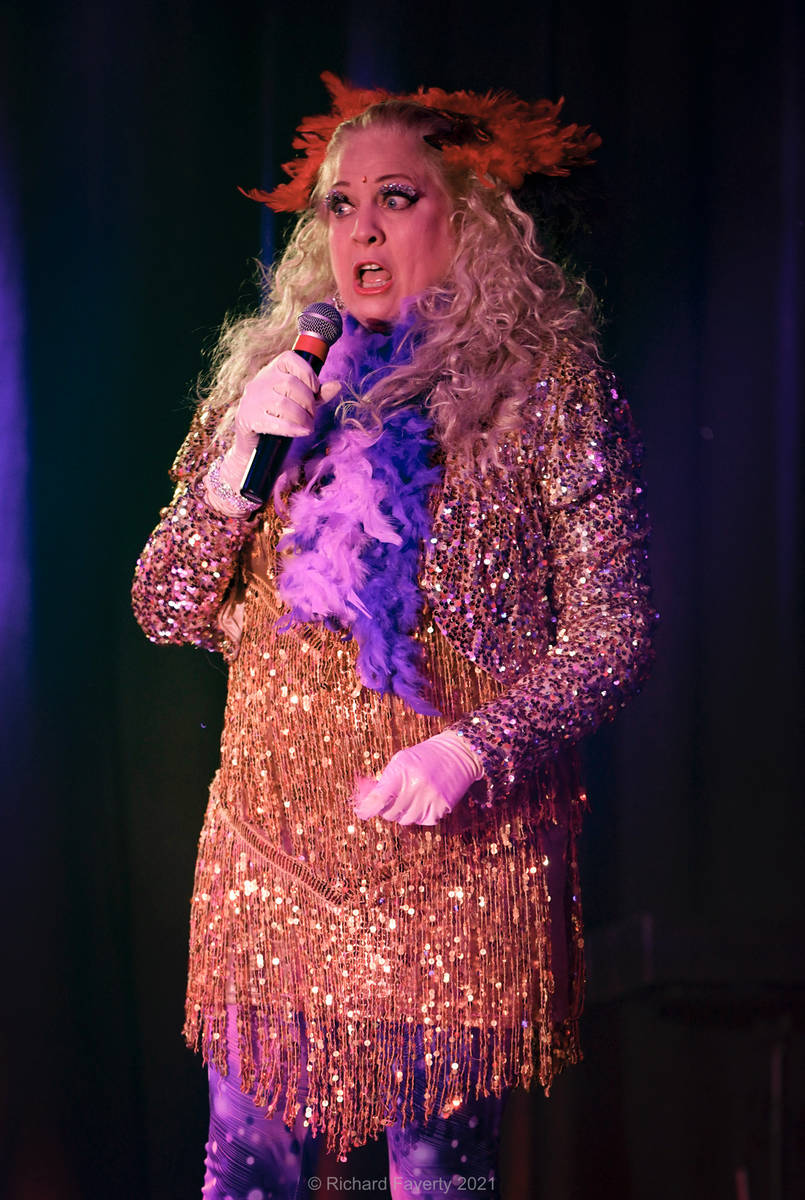 Vegas entertainer Penny Wiggins is shown performing in "Big Little Variety Show" at Alexis Park ...