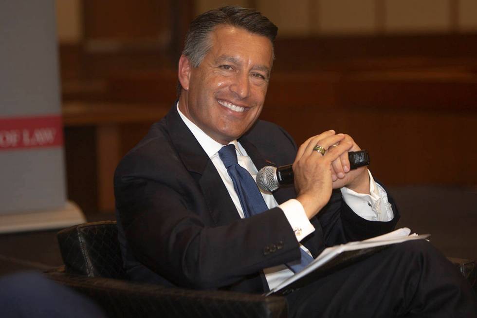 Former Nevada Gov. Brian Sandoval on Thursday, Sept. 12, 2019, in Las Vegas. (Michael Blackshir ...