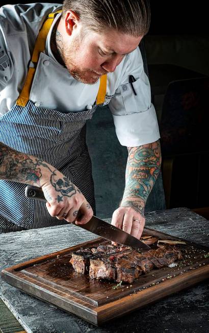 One Steakouse chef Patrick Munster carves a steak. (One Steakhouse)