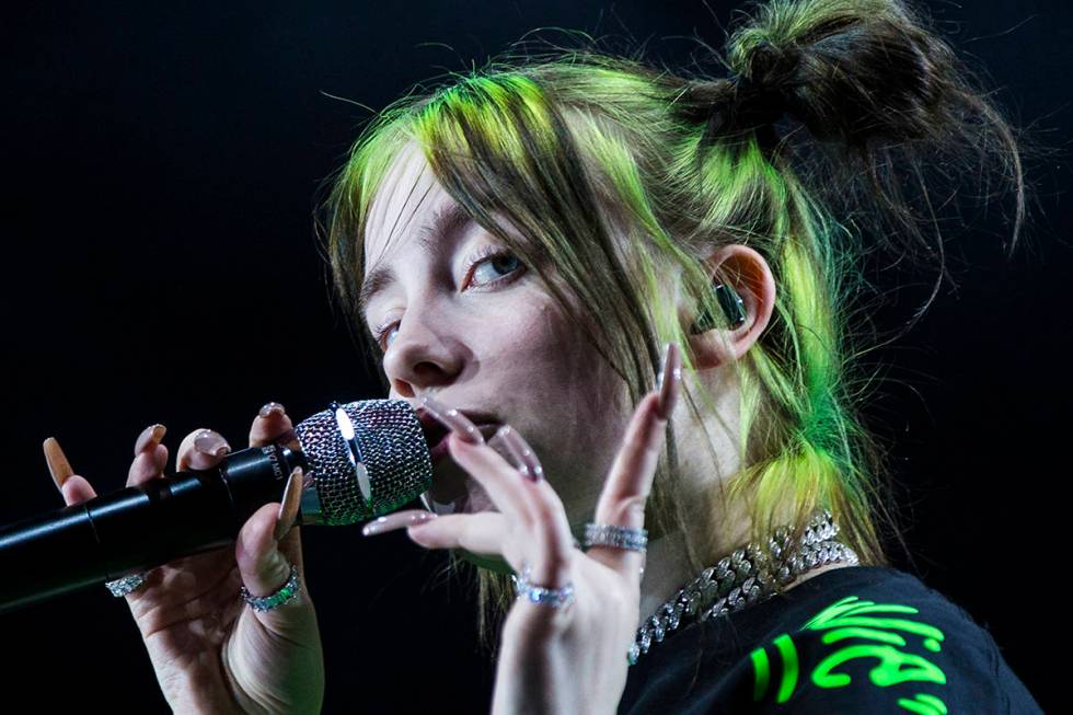 Billie Eilish performs at the downtown stage during the first day of the Life is Beautiful fest ...