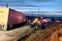 One person suffered serious injuries as 17 vehicles slid into each other in Northern Nevada lat ...