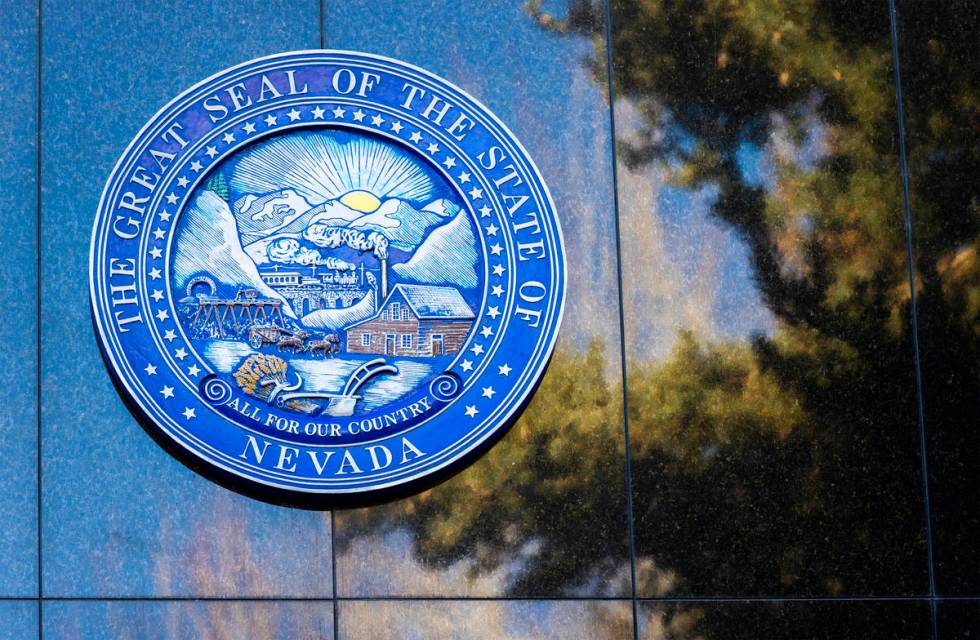 Signage at the Nevada State Legislature Building at the state Capitol complex on Sunday, Jan. 1 ...