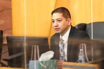 Metropolitan Police Detective Scott Mendoza speaks at a fact find review for the officer-involv ...