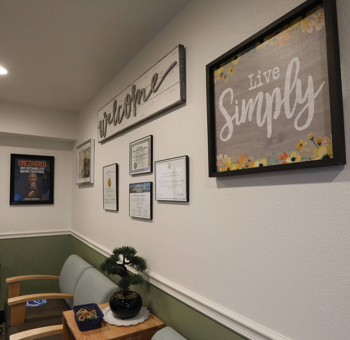 A reception area is seen at the Vance Johnson Recovery Center in Las Vegas, Wednesday, March 10 ...