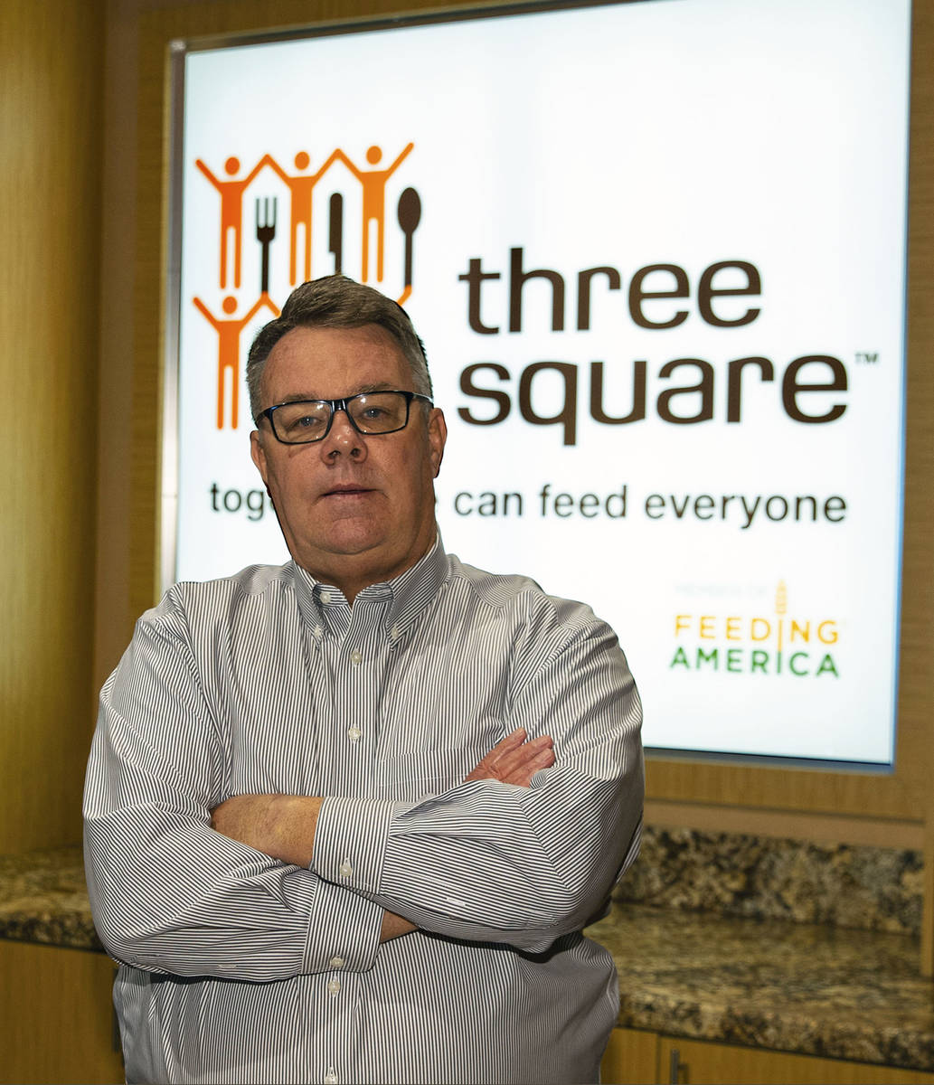 Three Square Chief Operating Officer, Larry Scott, poses for a photo at Three Square North Camp ...
