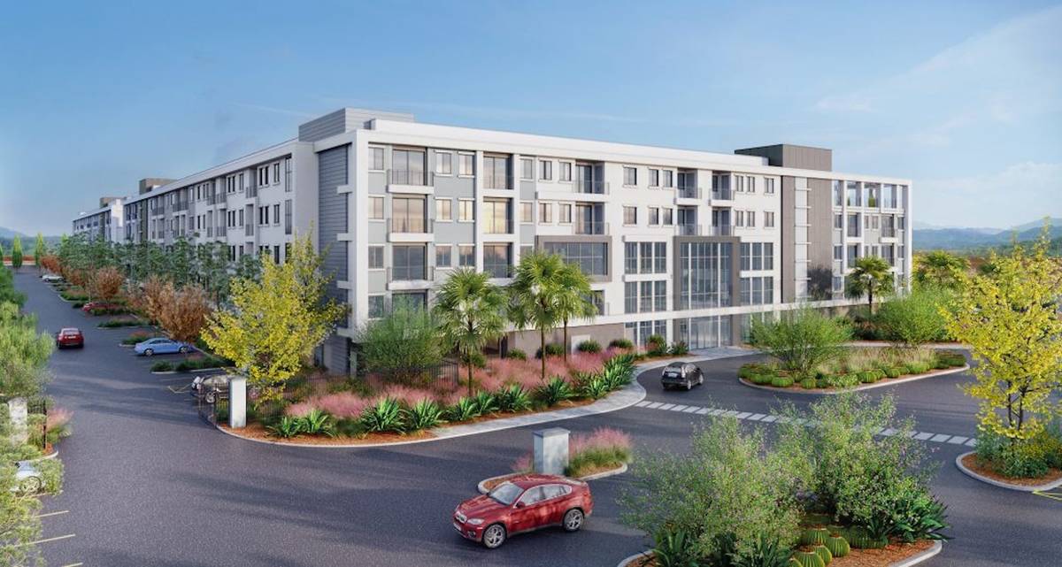 Developers plan to build a 334-unit apartment complex, a rendering of which is seen here, next ...