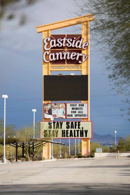 Eastside Cannery is closed on Thursday, March 11, 2021, in Las Vegas. (Ellen Schmidt/Las Vegas ...