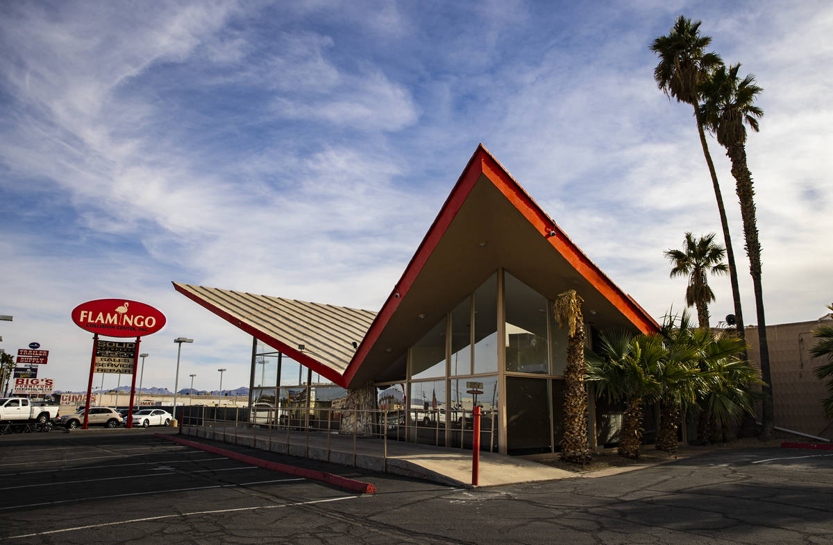 Flamingo Collision Center, formerly the Pete Findlay Oldsmobile Showroom, one of the last remai ...