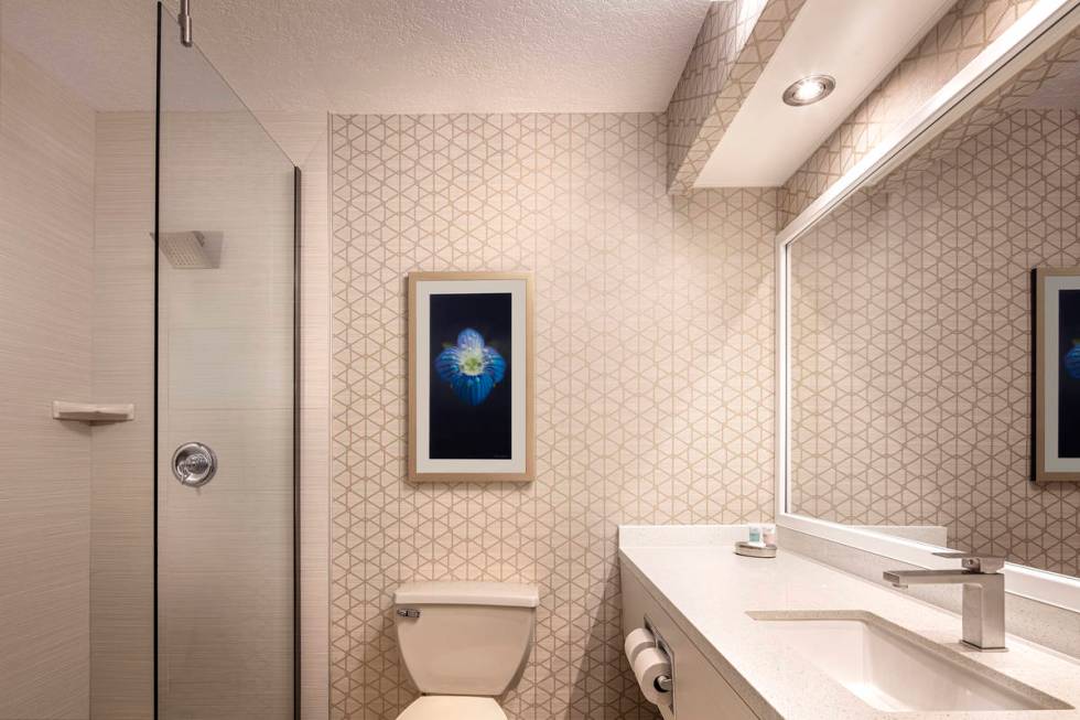 A remodeled bathroom inside the Luxor. (Courtesy, MGM Resorts International)