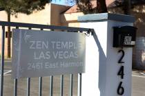 Zen Temple at 2461 E. Harmon Ave. is seen on March, 29, 2019, in Las Vegas. (Bizuayehu Tesfaye/ ...