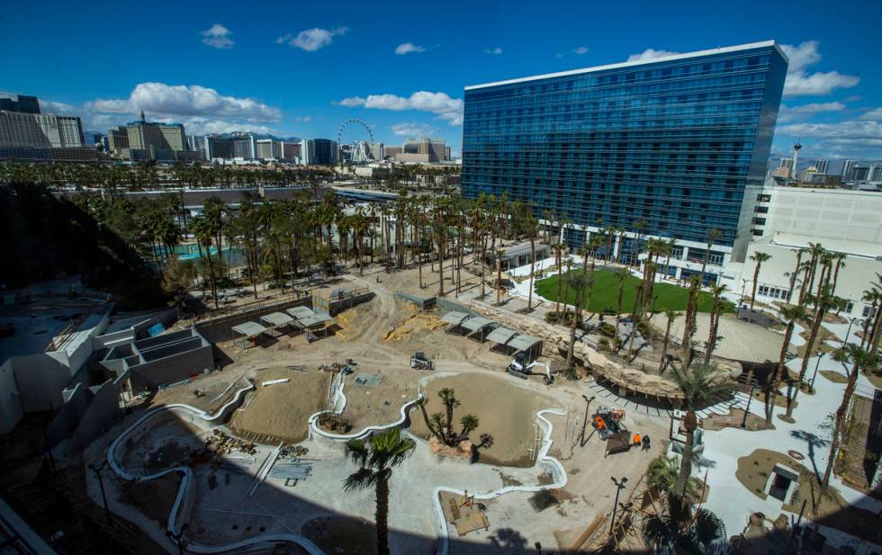 A new pool and entertainment area is still being constructed outside the reimagined and re-conc ...