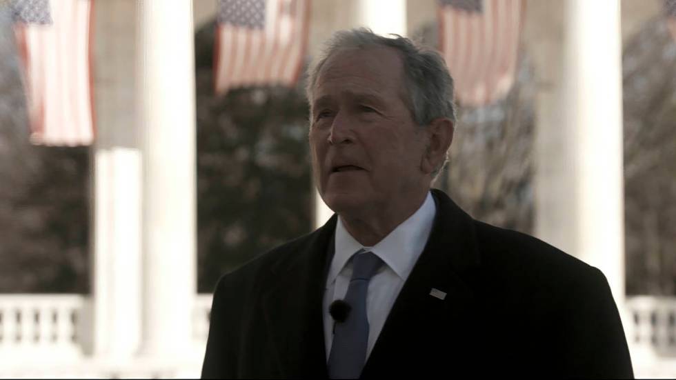 In this image from video, former President George W. Bush speaks during a Celebrating America c ...