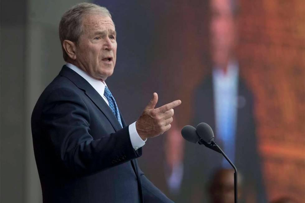 In this Sept. 24, 2016, file photo, George W. Bush speaks in Washignton. (AP Photo/Manuel Balce ...
