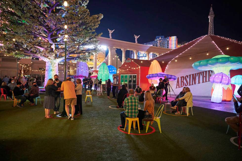 The Green Fairy Garden is shown at the Spiegeltent for "Absinthe" at Caesars Palace on Wednesda ...