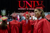 Undergraduate students receive their degrees at UNLV's winter commencement on Tuesday, Dec. 17, ...