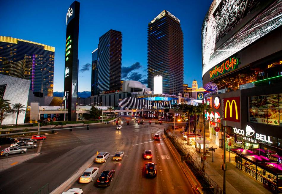 The Cosmopolitan of Las Vegas is seen Tuesday, March 16, 2020. (L.E. Baskow/Las Vegas Review-Jo ...