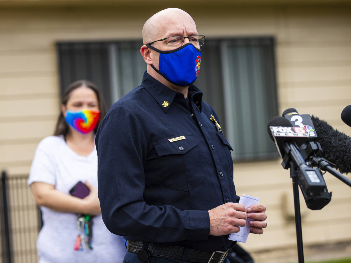 North Las Vegas Fire Chief Joseph Calhoun talks about the importance of smoke detectors as fire ...