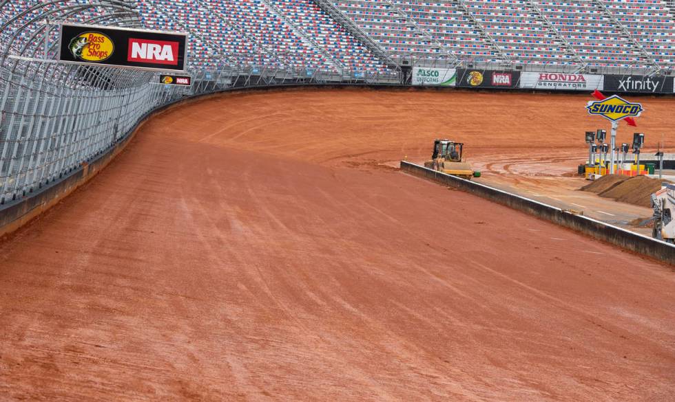 Bristol Motor Speedway has transformed the half-mile concrete track into a dirt track, in Brist ...