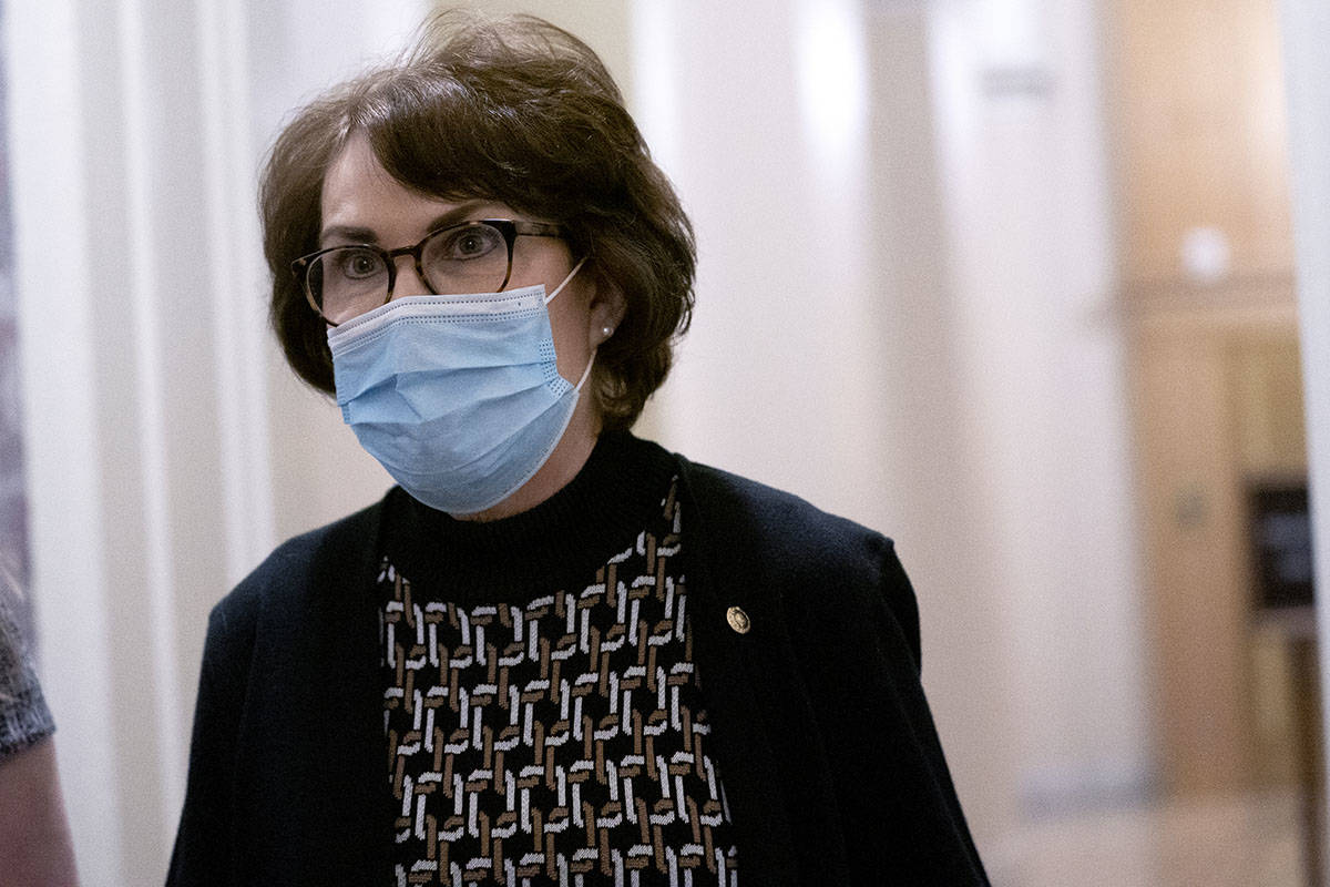 FILE--Sen. Jacky Rosen, D-Nev., shown Saturday, Feb. 13, 2021 at the Capitol in Washington, was ...