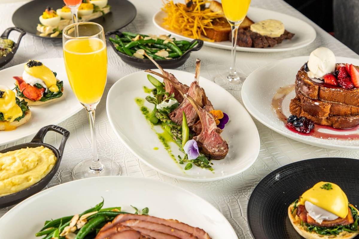 An array of Easter brunch dishes at STK Steakhouse. (STK Steakhouse)