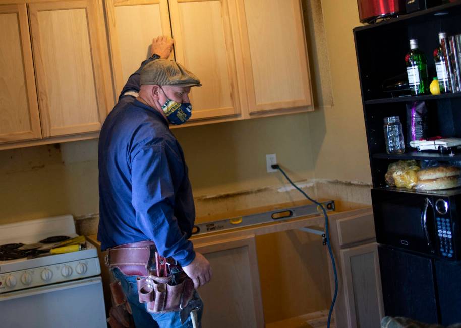 Frank Hawk, vice president of the Southwest Regionional Council of Carpenters, shows a unit tha ...