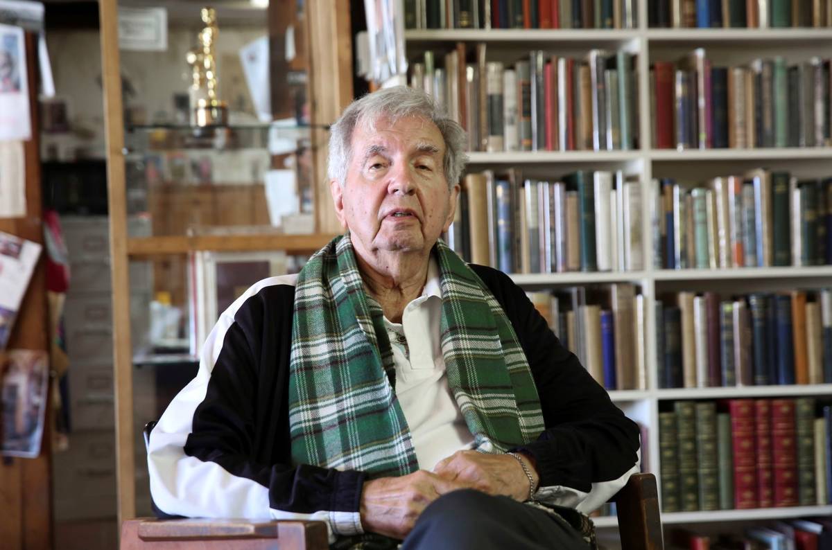 Larry McMurtry poses at his book store in Archer City, Texas, in 2014. (AP Photo/LM Otero)