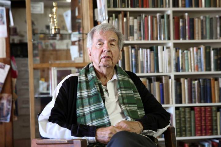 Larry McMurtry poses at his book store in Archer City, Texas, in 2014. (AP Photo/LM Otero)