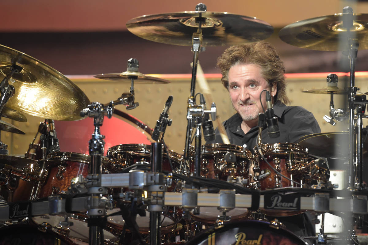 Styx drummer Todd Sucherman performs with the band Thursday, Jan. 5, 2017, to promote their upc ...