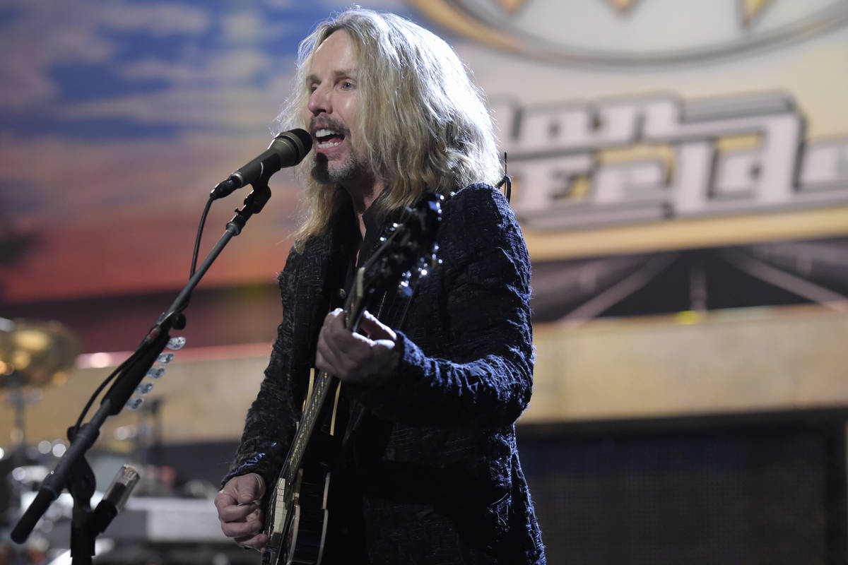 Tommy Shaw of Styx performs with Don Felder Thursday, Jan. 5, 2017, to promote the band's upcom ...