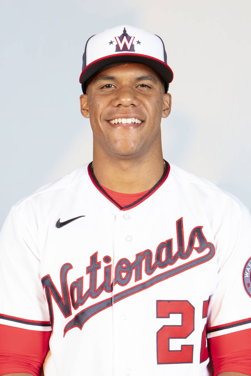 This is a 2021 photo of Juan Soto of the Washington Nationals baseball team. This image reflect ...