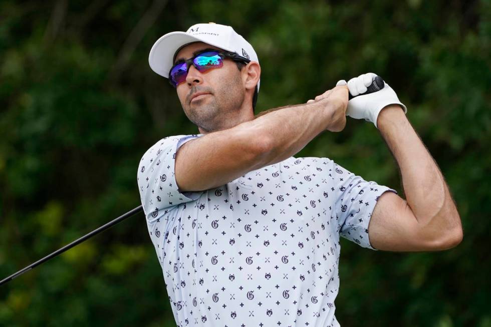 Cameron Tringale hits from the third tee during the third round of the Honda Classic golf tourn ...