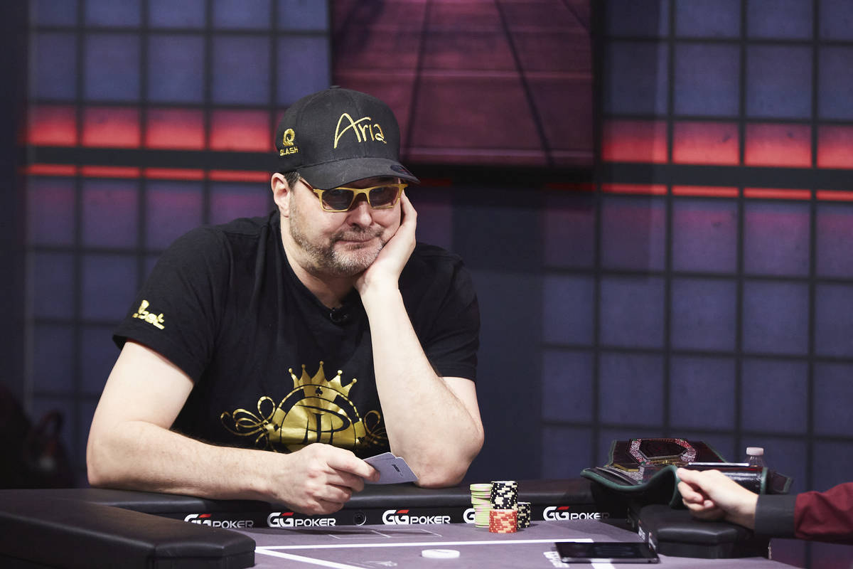 Phil Hellmuth folds a hand during his victory over Daniel Negreanu in their "High Stakes Duel" ...