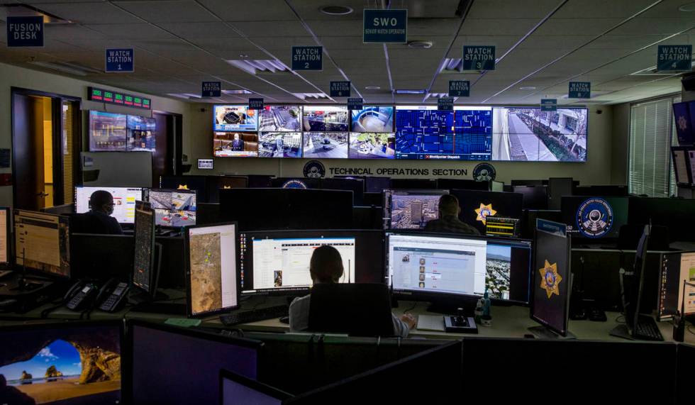 A ShotSpotter Dispatch program is in operation within the Fusion Watch department at the Las Ve ...